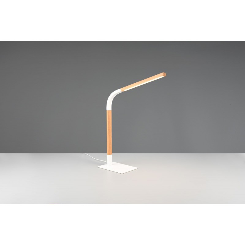 Trio Lampa stołowa NORRIS 545210131 biały, drewno jasne i ciemne
