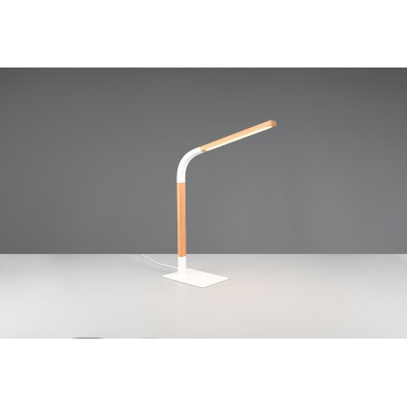 Trio Lampa stołowa NORRIS 545210131 biały, drewno jasne i ciemne