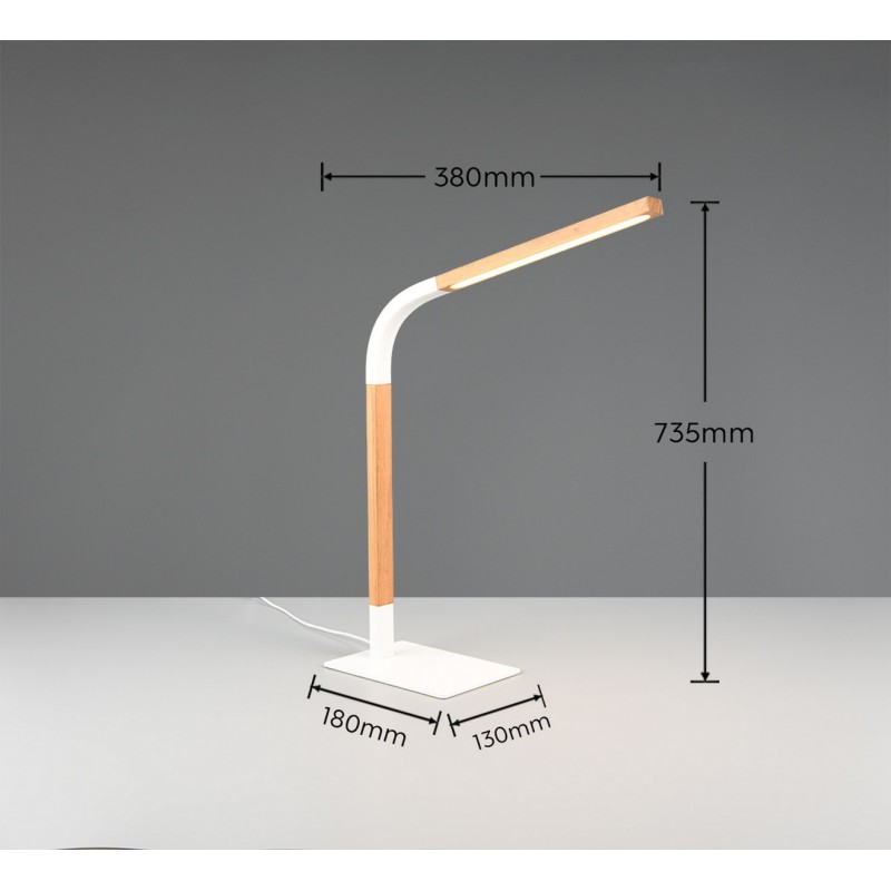 Trio Lampa stołowa NORRIS 545210131 biały, drewno jasne i ciemne