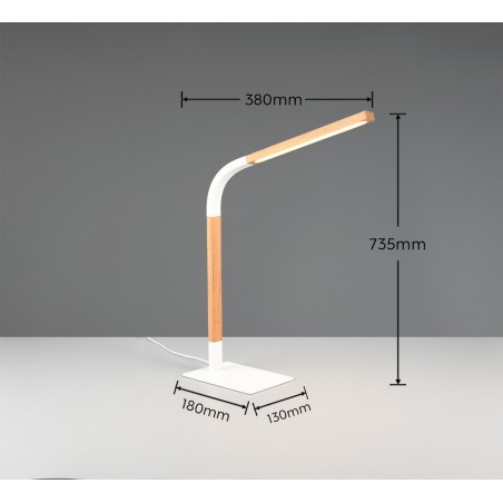 Trio Lampa stołowa NORRIS 545210131 biały, drewno jasne i ciemne