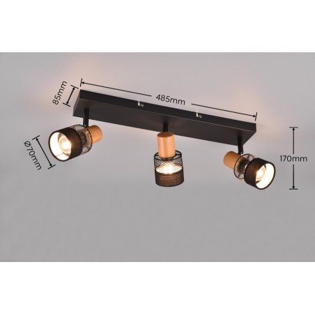 Trio Reflektor sufitowy NANDINI 811700332 czarny