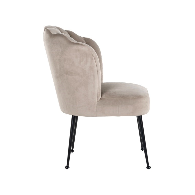 RICHMOND krzesło PIPPA KHAKI - welur, podstawa czarna
