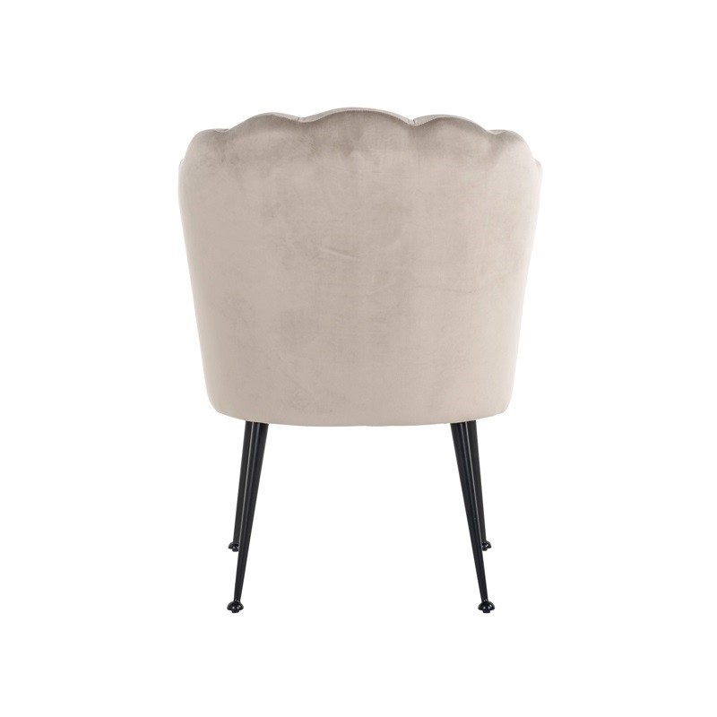 RICHMOND krzesło PIPPA KHAKI - welur, podstawa czarna