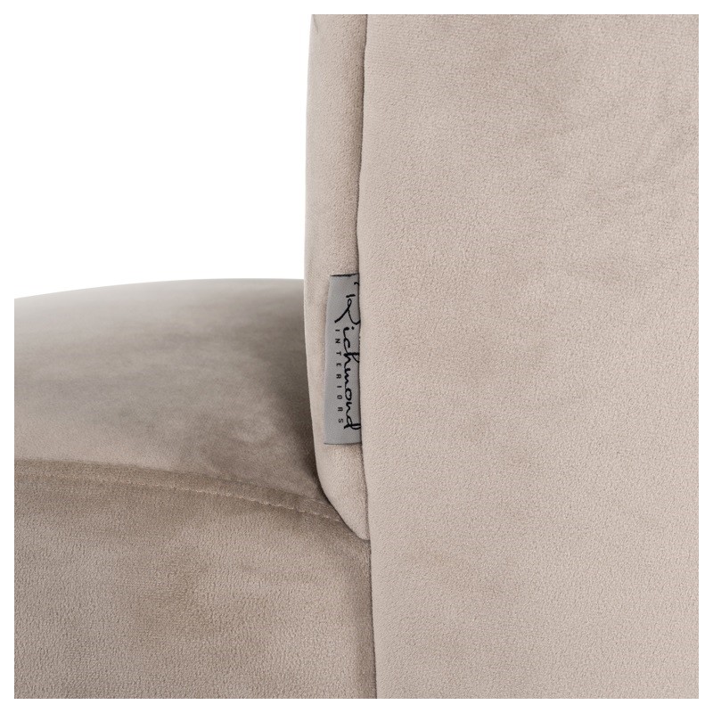 RICHMOND krzesło PIPPA KHAKI - welur, podstawa czarna