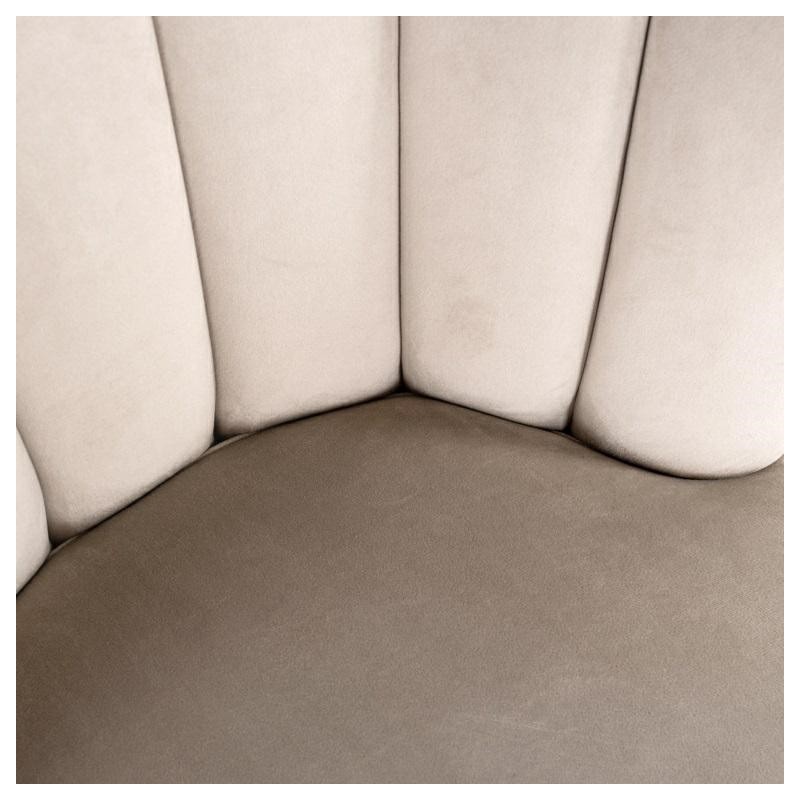 RICHMOND krzesło PIPPA KHAKI - welur, podstawa czarna