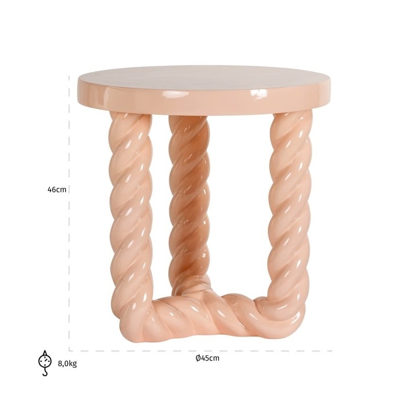 RICHMOND stolik ROSLY różowy