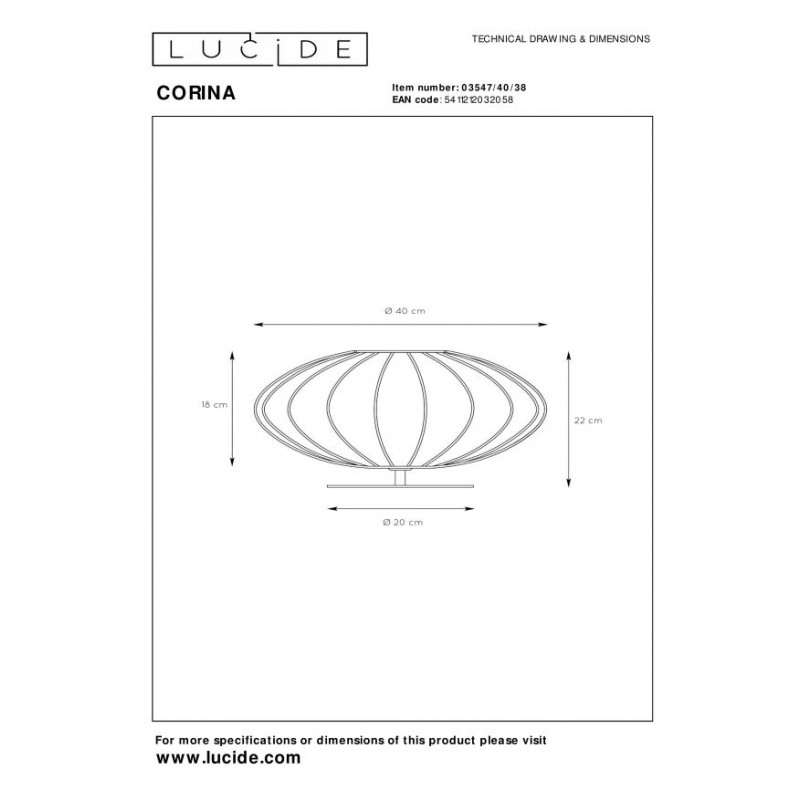 Lucide Lampa stołowa CORINA 03547/40/38 beżowy