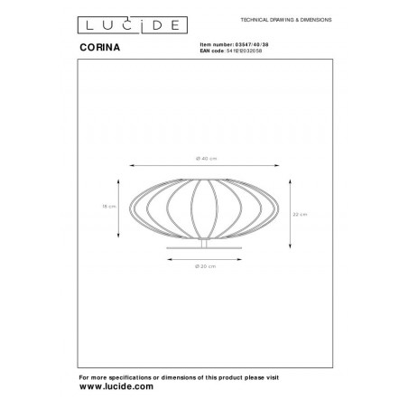 Lucide Lampa stołowa CORINA 03547/40/38 beżowy