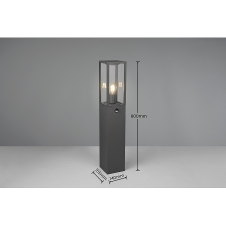 Trio Lampa zewnętrzna stojąca GARONNE - CZUJNIK RUCHU 401869142 antracyt
