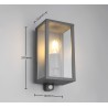 Trio Lampa zewnętrzna ścienna GARONNE - CZUJNIK RUCHU 201869142 antracyt