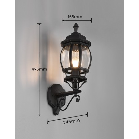 Trio Lampa zewnętrzna ścienna ELVO 206967132 czarny