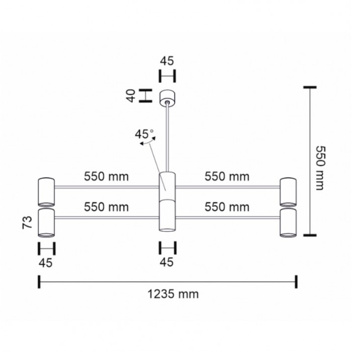 Shilo Lampa Wisząca Sakata IP20 Czarna 7830R