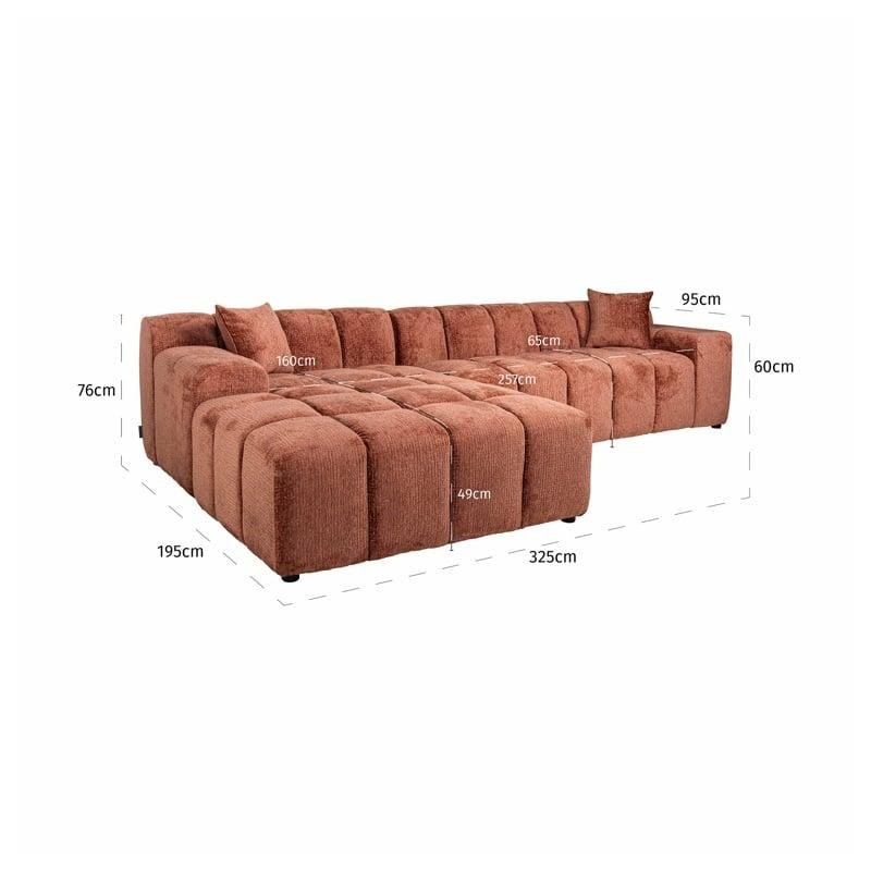 RICHMOND sofa CUBE L bordowa