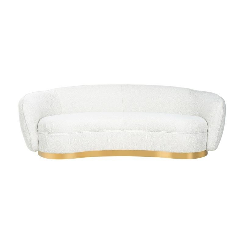 RICHMOND sofa WAYLON BOUCLE - biała, podstawa złota