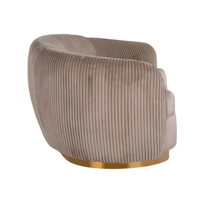 RICHMOND sofa WAYLON NOUGAT - welur, podstawa złota