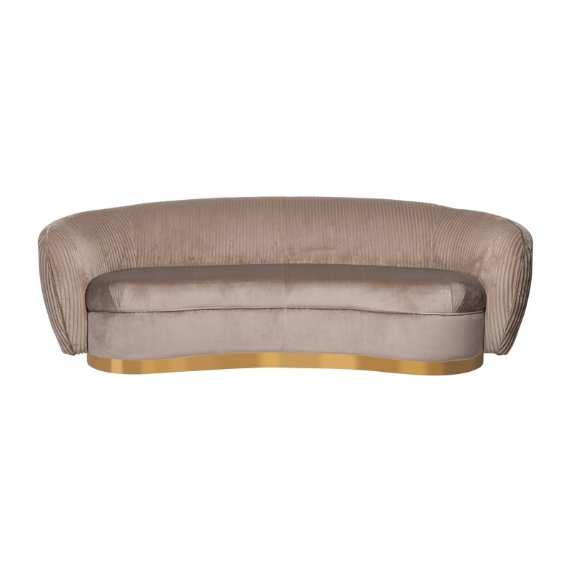 RICHMOND sofa WAYLON NOUGAT - welur, podstawa złota