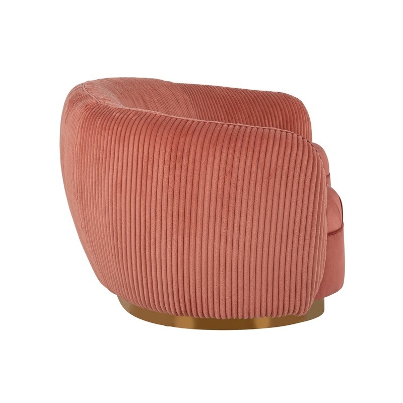 RICHMOND sofa WAYLON PINK - welur, podstawa złota