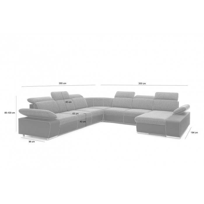 Narożnik CONTINENTAL XXL z funkcją spania - I...