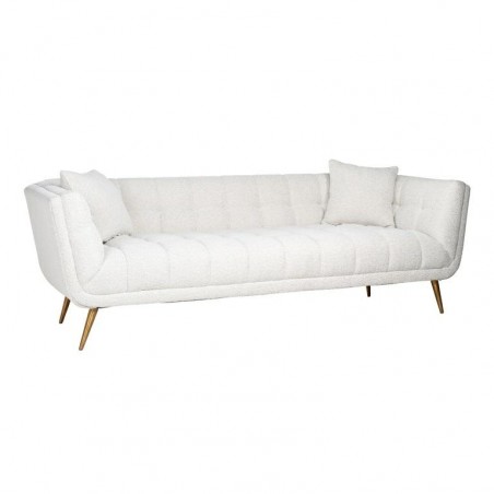 RICHMOND sofa HUXLEY BOUCLE - biała, szczotkowane złoto