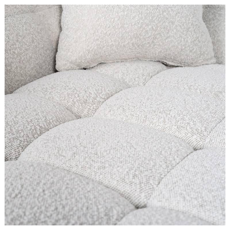 RICHMOND sofa HUXLEY BOUCLE - biała, szczotkowane złoto