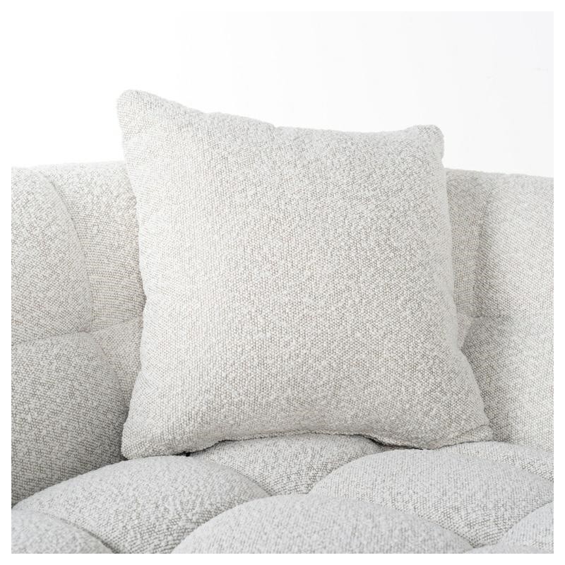 RICHMOND sofa HUXLEY BOUCLE - biała, szczotkowane złoto