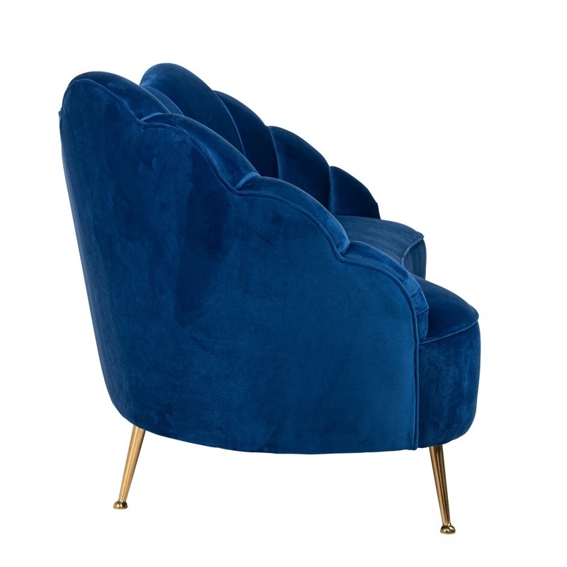 RICHMOND sofa COSETTE BLUE - welur, podstawa złota