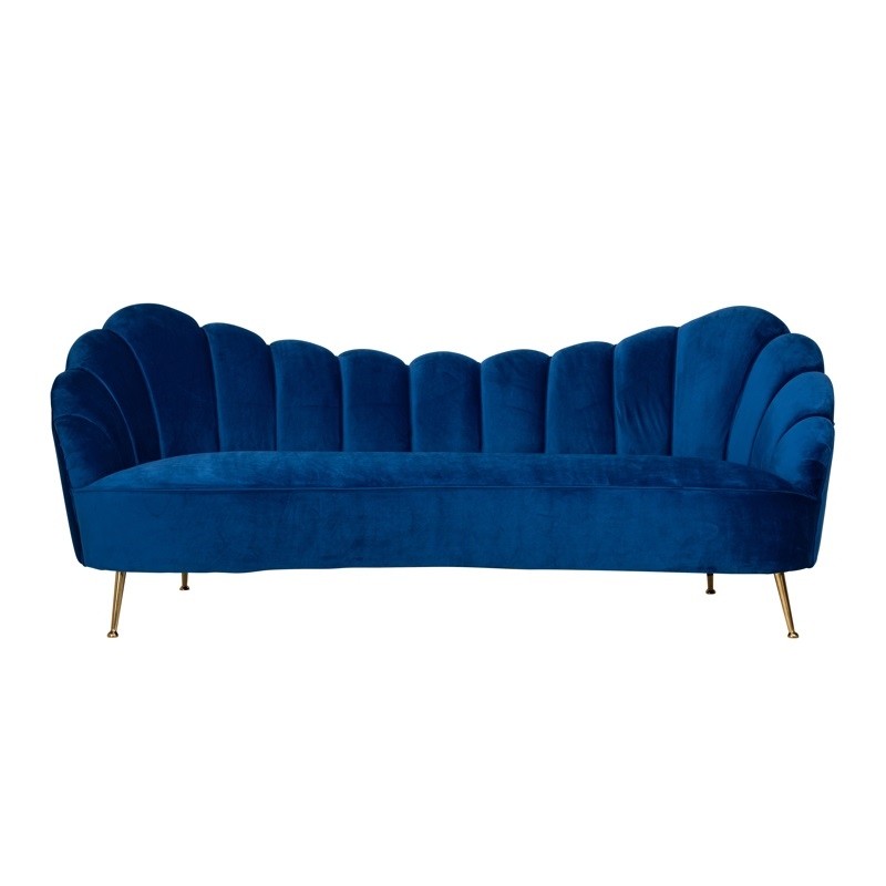 RICHMOND sofa COSETTE BLUE - welur, podstawa złota