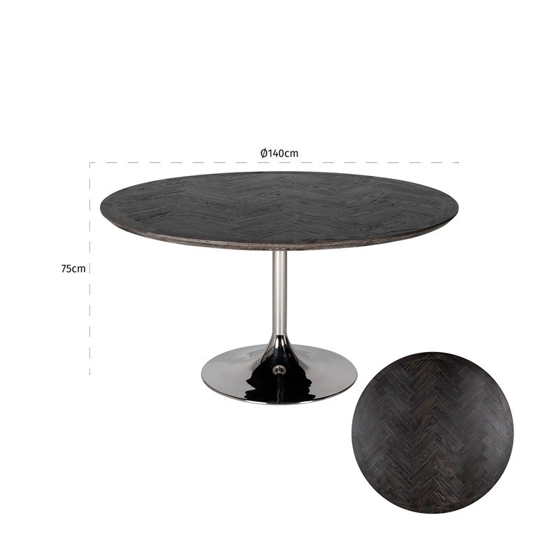 RICHMOND stół jadalniany BLACKBONE SILVER 140