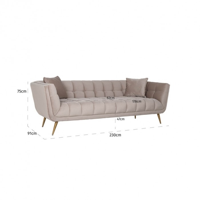 RICHMOND sofa HUXLEY KHAKI - welur,...