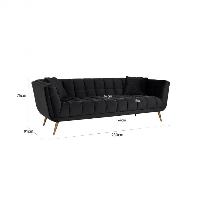 RICHMOND sofa HUXLEY ANTRACIET - welur,...