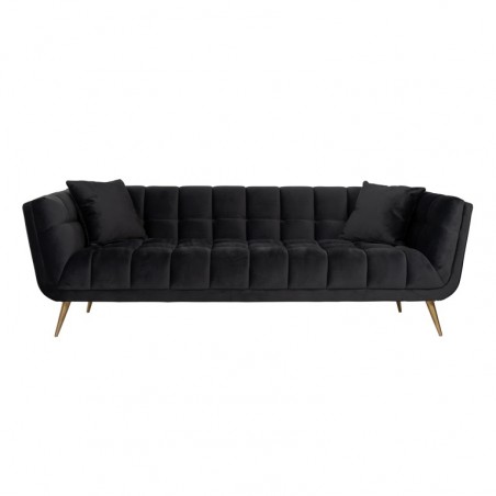 RICHMOND sofa HUXLEY ANTRACIET - welur, szczotkowane złoto