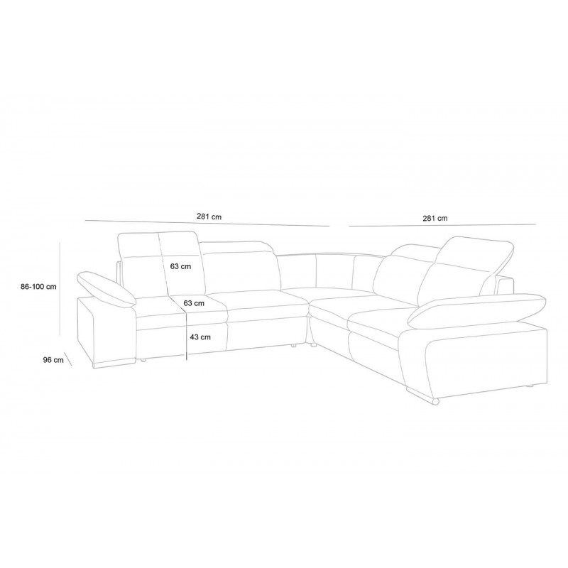 Narożnik CONTINENTAL M z funkcją spania - II grupa tkanin