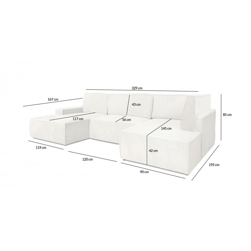 Narożnik PILLOW C2 120 z funkcją spania - II grupa tkanin