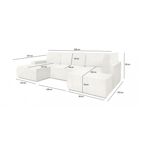 Narożnik PILLOW C2 120 z funkcją spania - II grupa tkanin