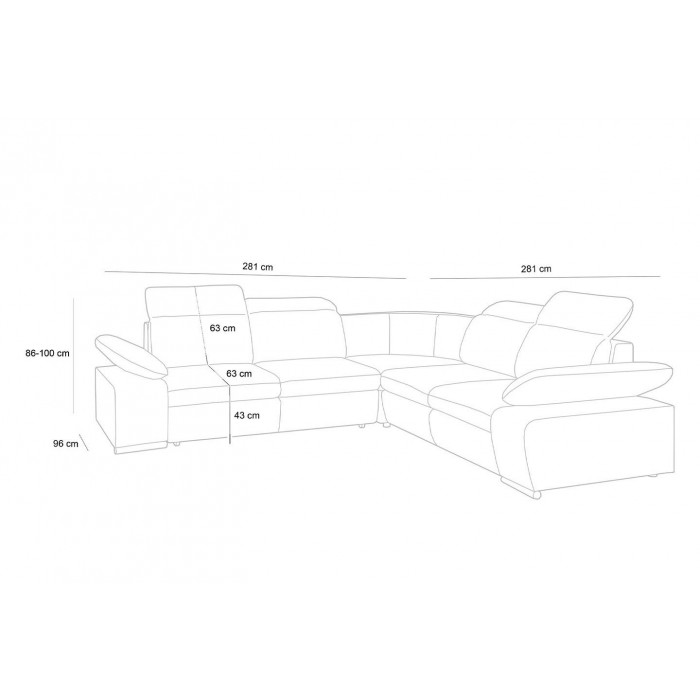 Narożnik CONTINENTAL M z funkcją spania - I...