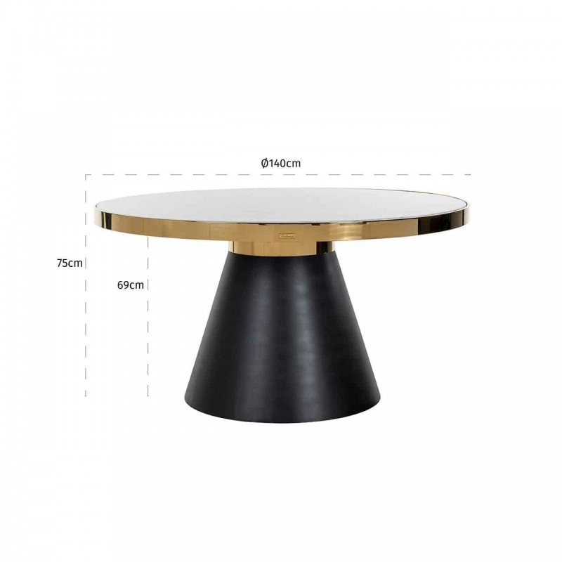 RICHMOND stół ODIN 140 cm - konglomerat, stal nierdzewna