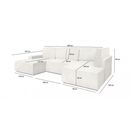 Narożnik PILLOW C2 140 z funkcją spania - I grupa tkanin