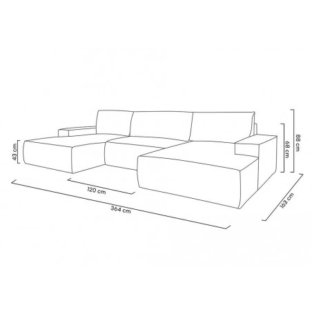 Narożnik PILLOW C1 z funkcją spania - I grupa tkanin