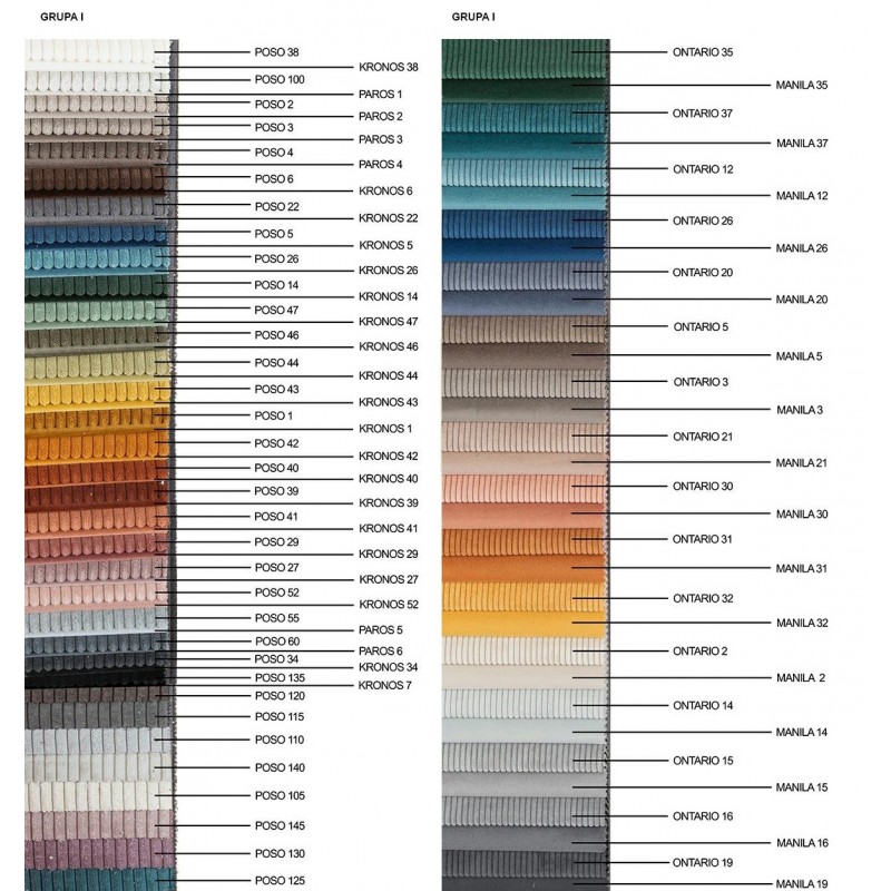 Narożnik NONA M z funkcją spania - I grupa tkanin