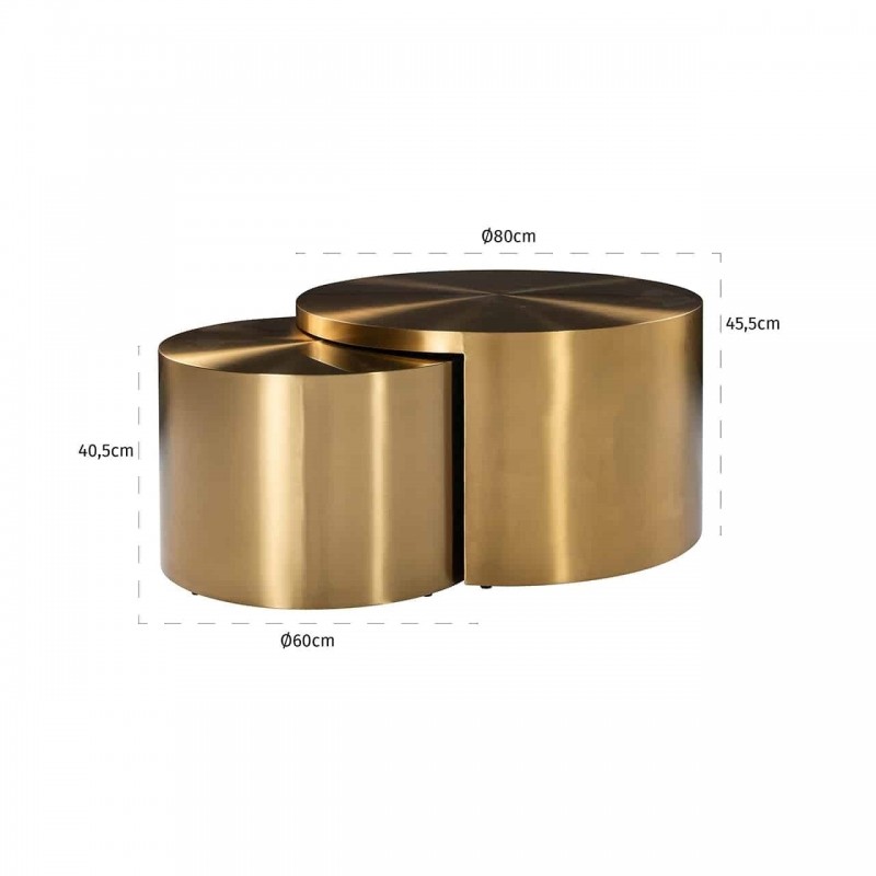 RICHMOND stolik kawowy  BIG & RICH złoty - stal szczotkowana