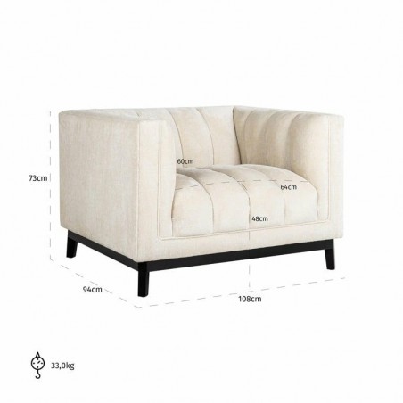 RICHMOND fotel BEAUDY biały - trudnopalny