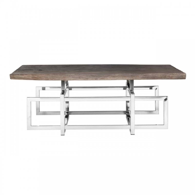 RICHMOND stolik kawowy TUXEDO srebrny - drewno, stal nierdzewna