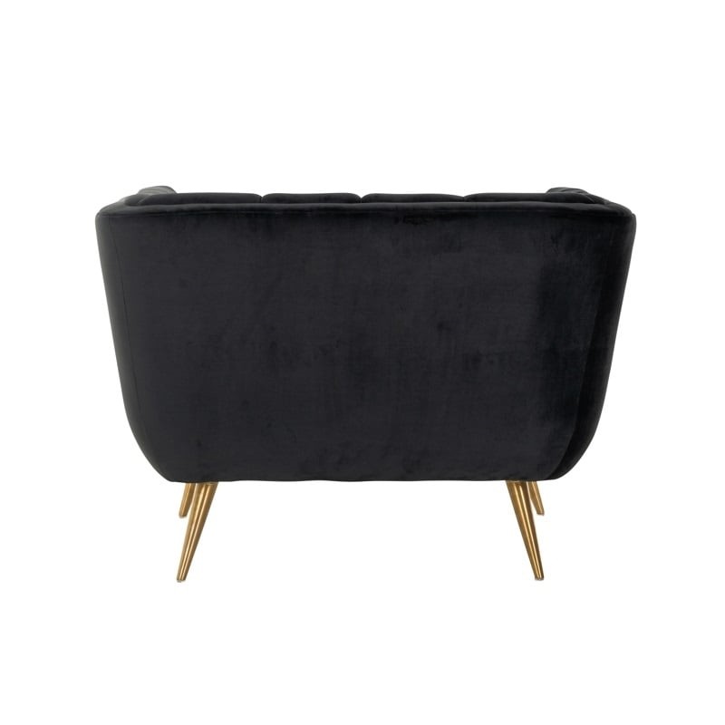 RICHMOND fotel HUXLEY ANTRACIET - welur, szczotkowane złoto