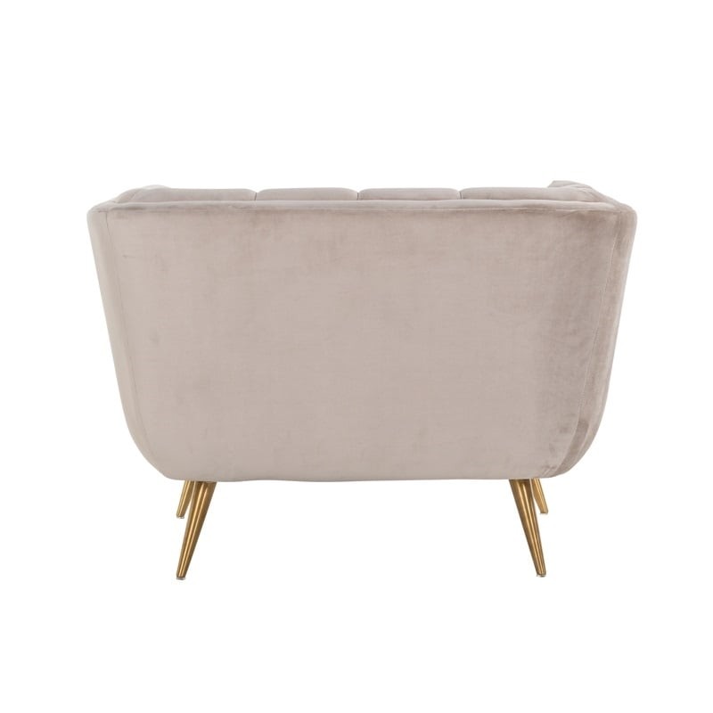 RICHMOND fotel HUXLEY KHAKI - welur, szczotkowane złoto