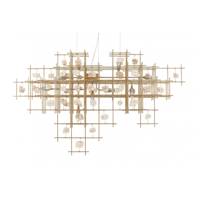 KARE lampa wisząca STONE MOBILE złota 100 x 61 cm