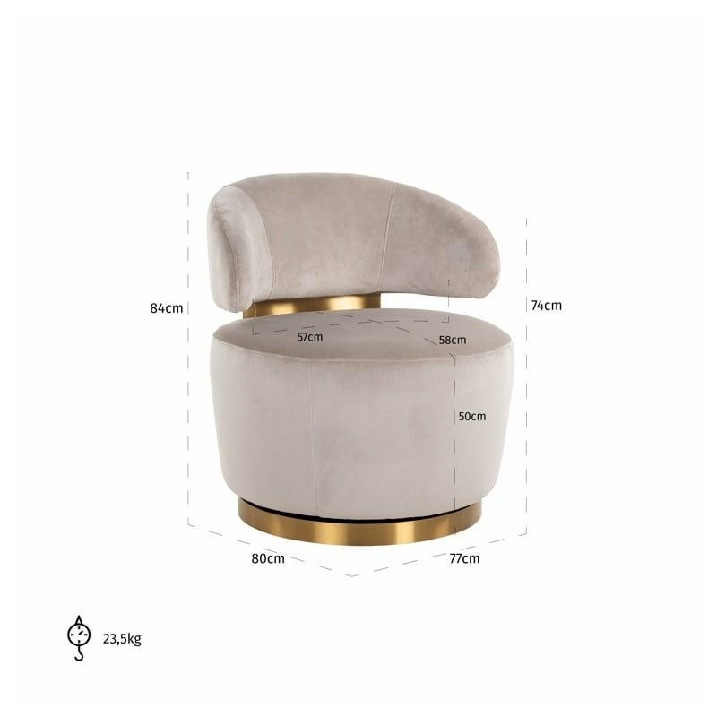 RICHMOND fotel obrotowy MAXIME beżowy