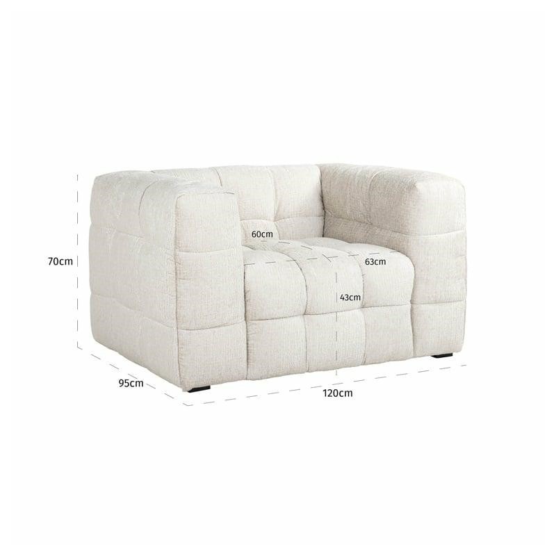 RICHMOND fotel MERROL biały - trudnopalny