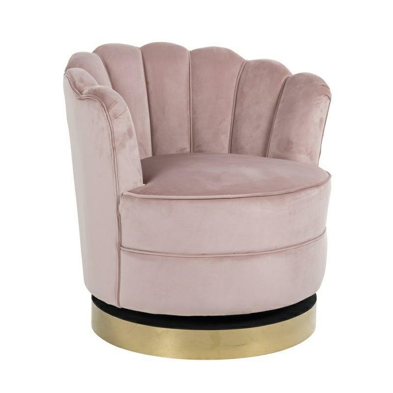 RICHMOND fotel obrotowy MILA PINK VELVET