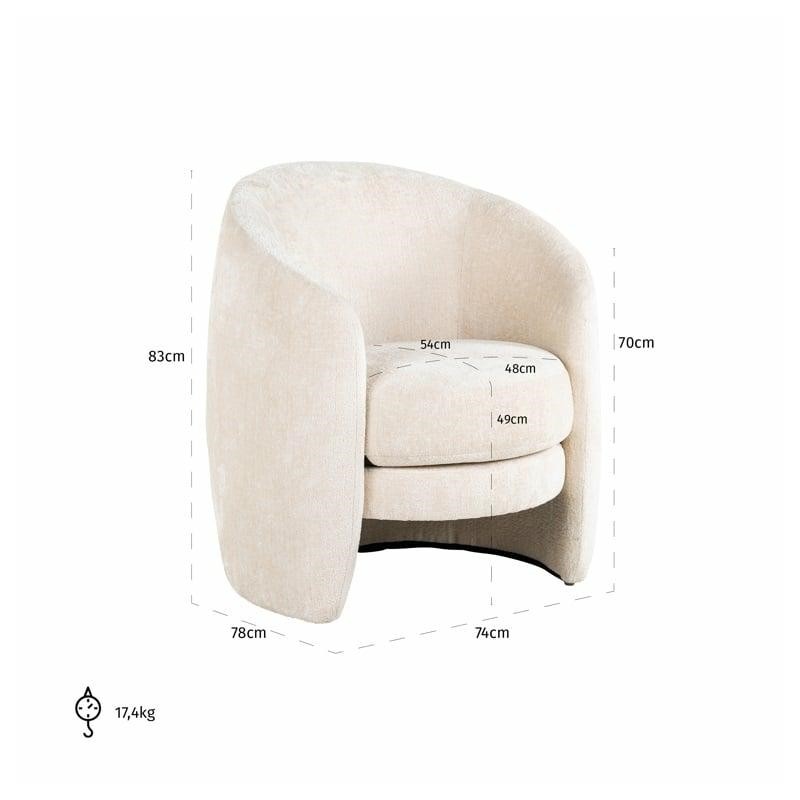 RICHMOND fotel FENNA biały - trudnopalny