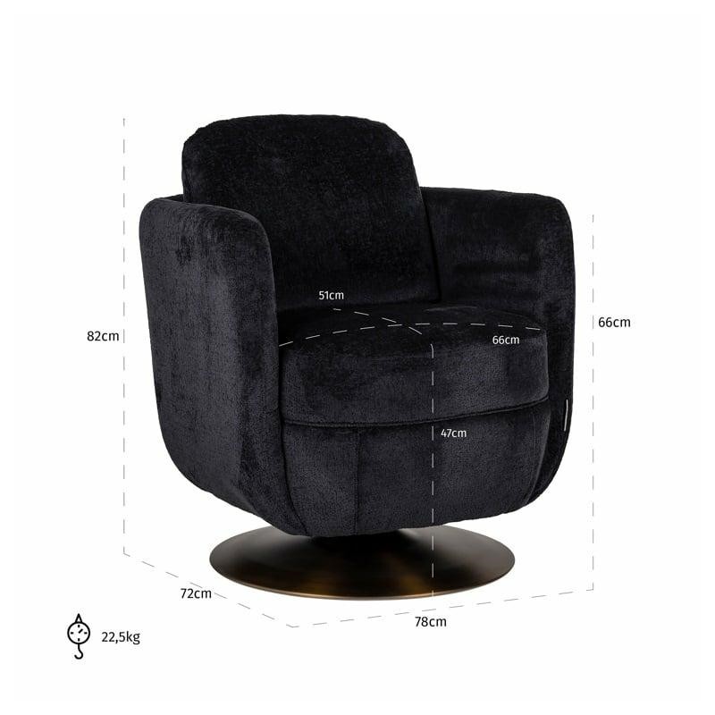 RICHMOND fotel obrotowy TURNER czarny